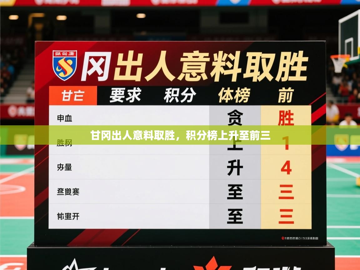 2026 迈博体育注册甘冈出人意料取胜,积分榜上升至前三 第4张